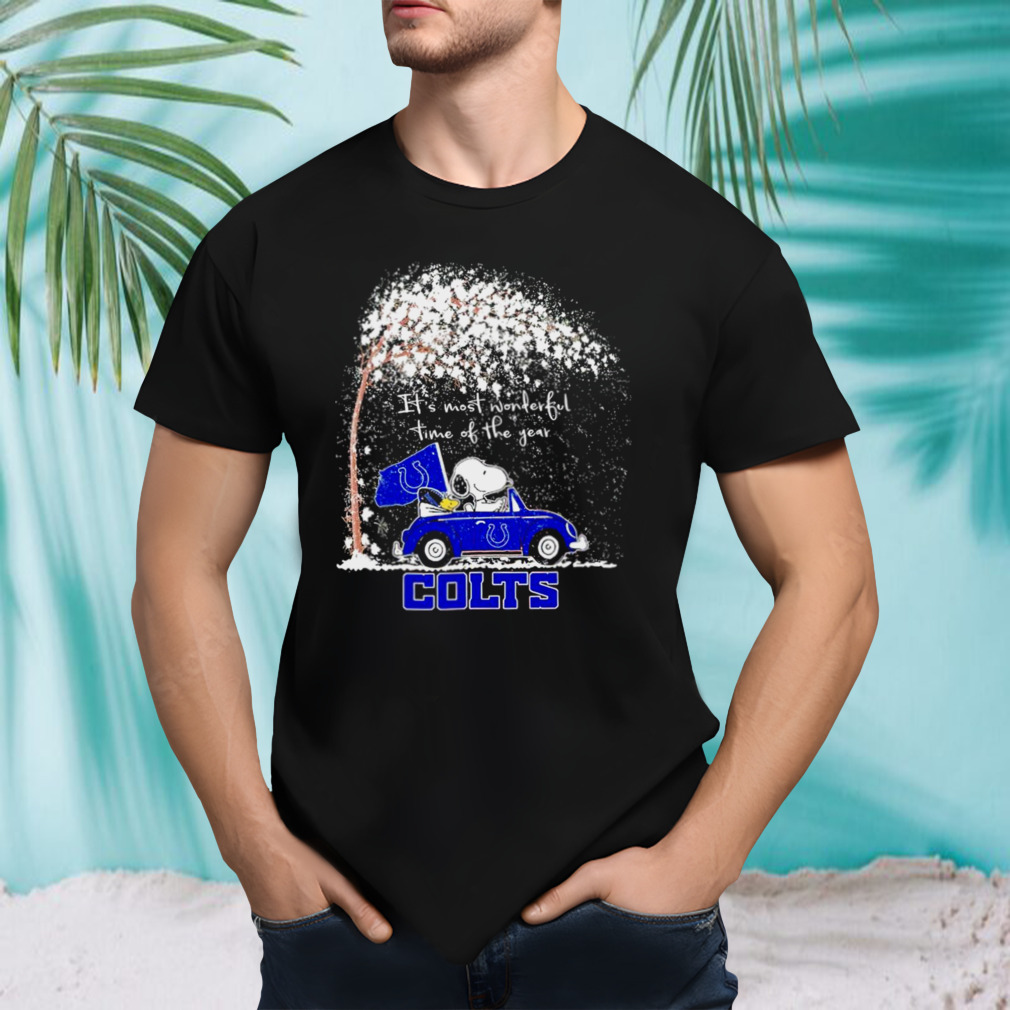 Snoopy and Woodstock Colts winter it’s most wonderful time of the year shirt