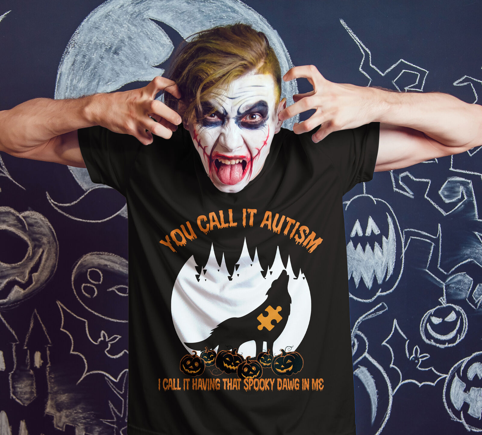 I Got That Dog In Me Autistic Autism Halloween Cool Horror Night Tee Unisex