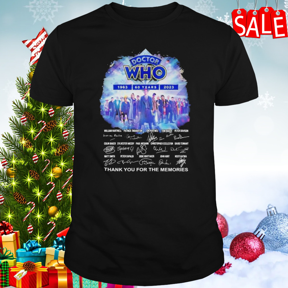 Doctor who 60 years 1963 2023 signature thank you for the memories T-shirt