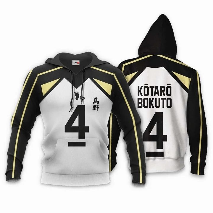 Fukurodani Kotaro Bokuto Anime Manga Haikyuu Fukurodani Number 4 3d Zip Hoodie