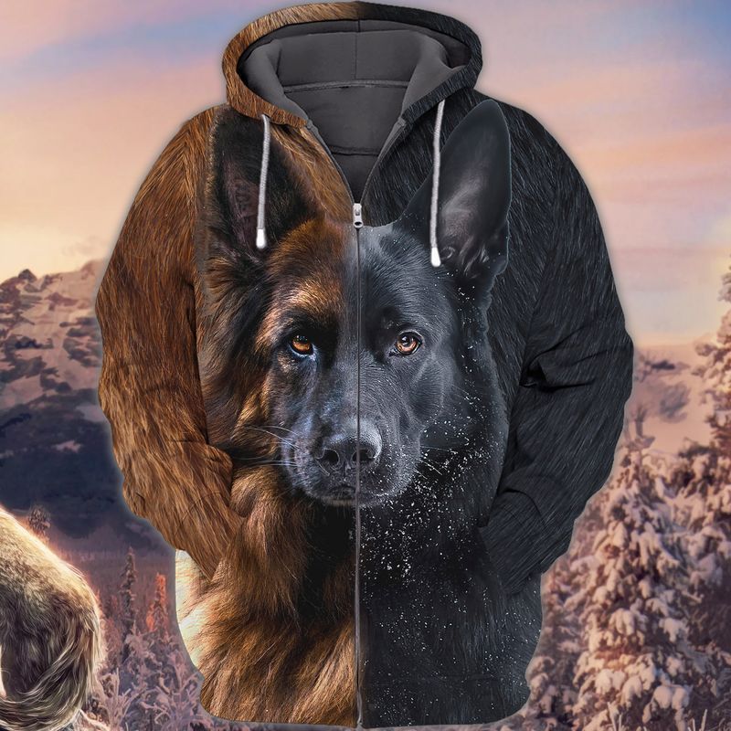 German Shepherd Dog 3d Zip Hoodie