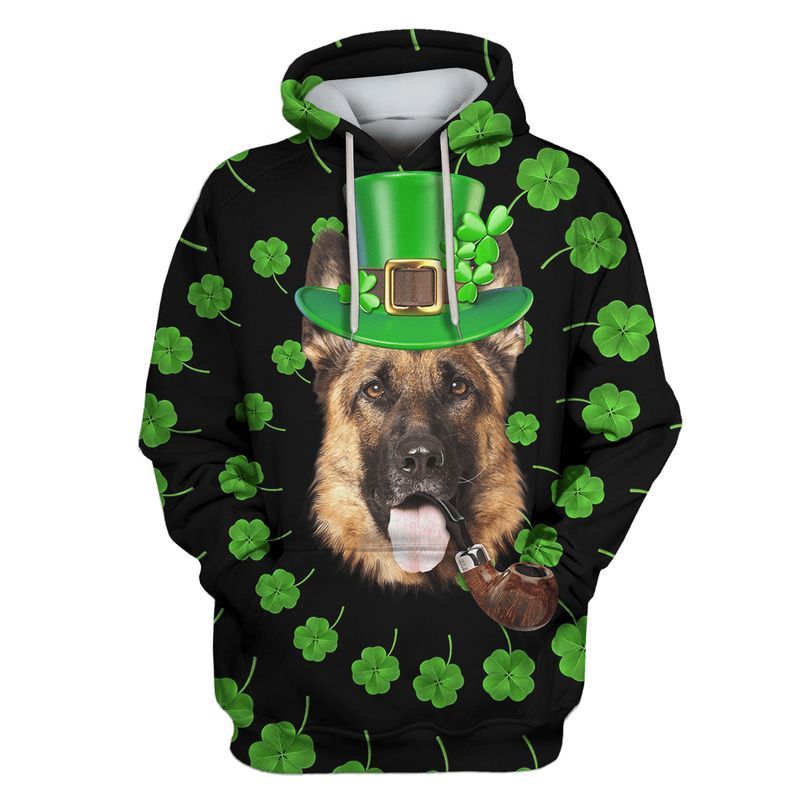 German Shepherd Dog Saint Patricks Day Over Print 3d Zip Hoodie