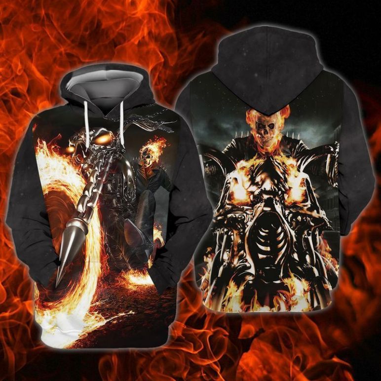 Ghost Rider Marvel Comics 3d Zip Hoodie