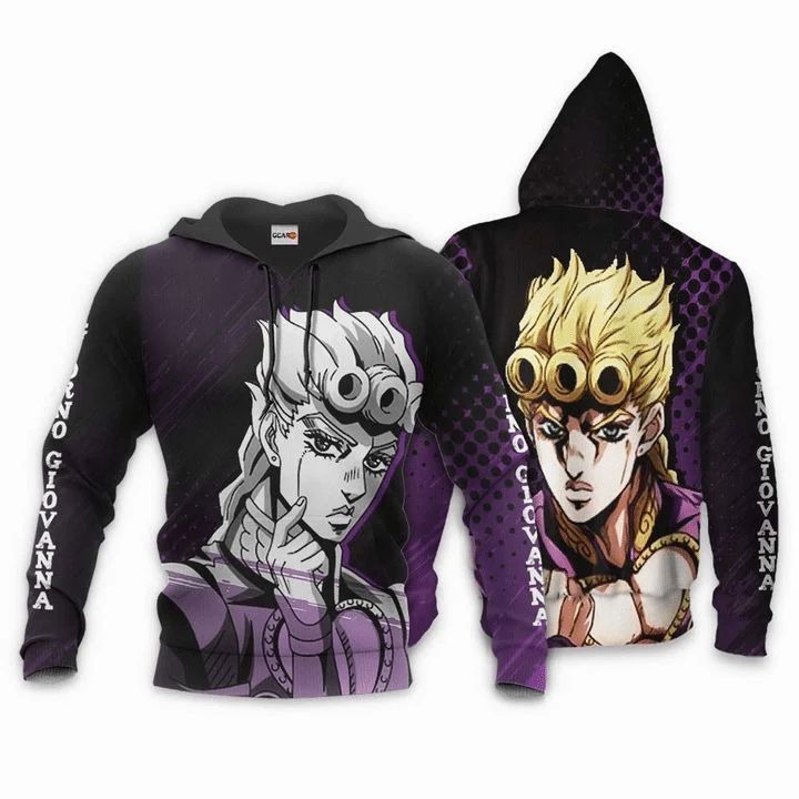 Giorno Giovanna Anime Manga Jojos Bizarre Adventure 3d Zip Hoodie