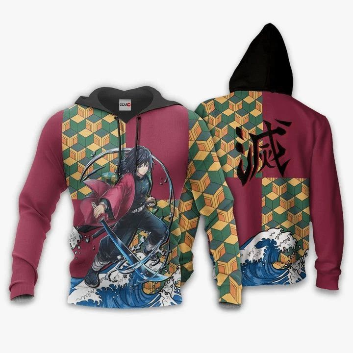 Giyu Tomioka Anime Manga Demon Slayer Kimetsu No Yaiba 3d Zip Hoodie