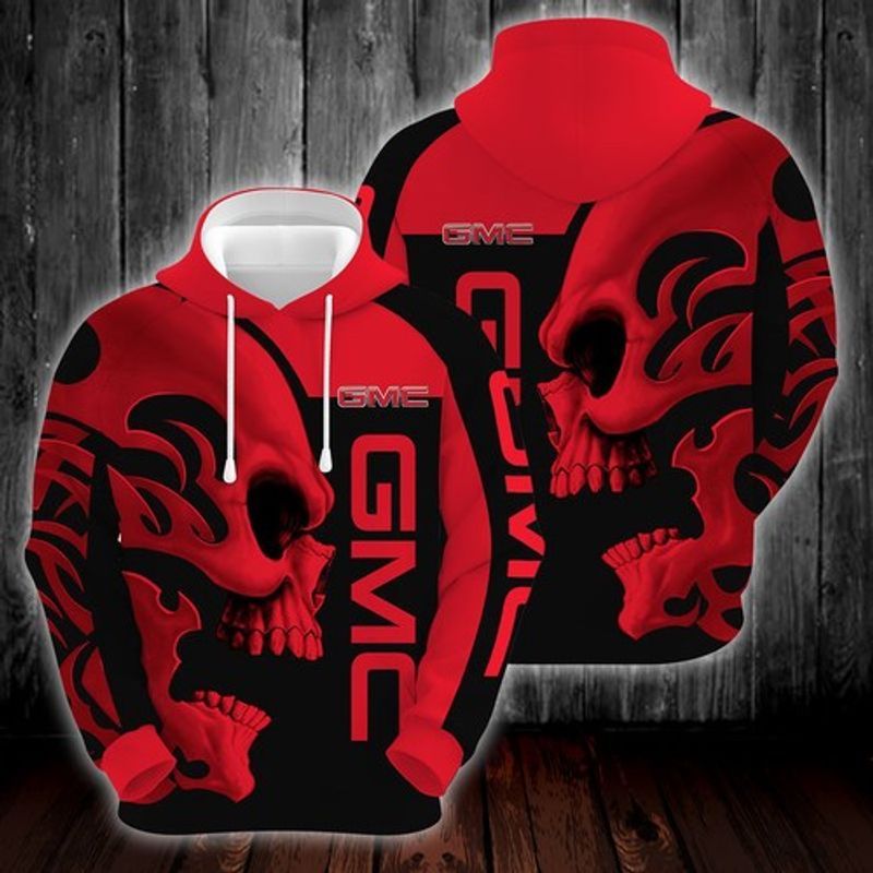 Gmc Skull Black Red 3d Hoodie