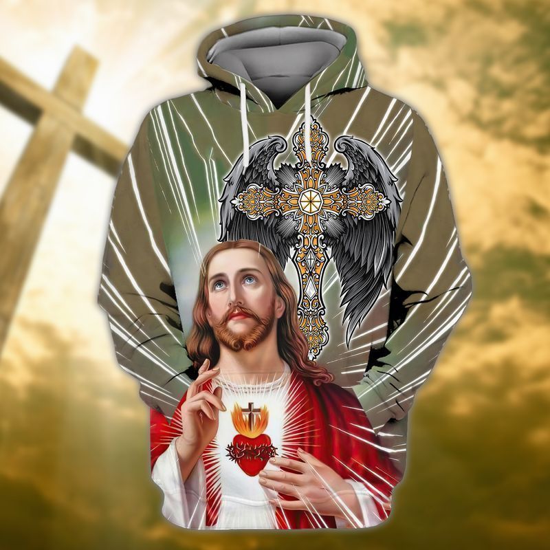 God Jesus The Cross 3d Zip Hoodie