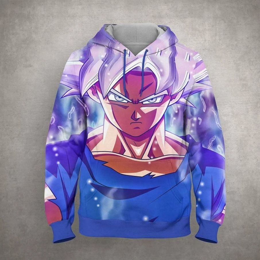 Goku Blue Saiyan Cartoon Dragon Ball Anime Manga 43 Over Print 3d Zip Hoodie