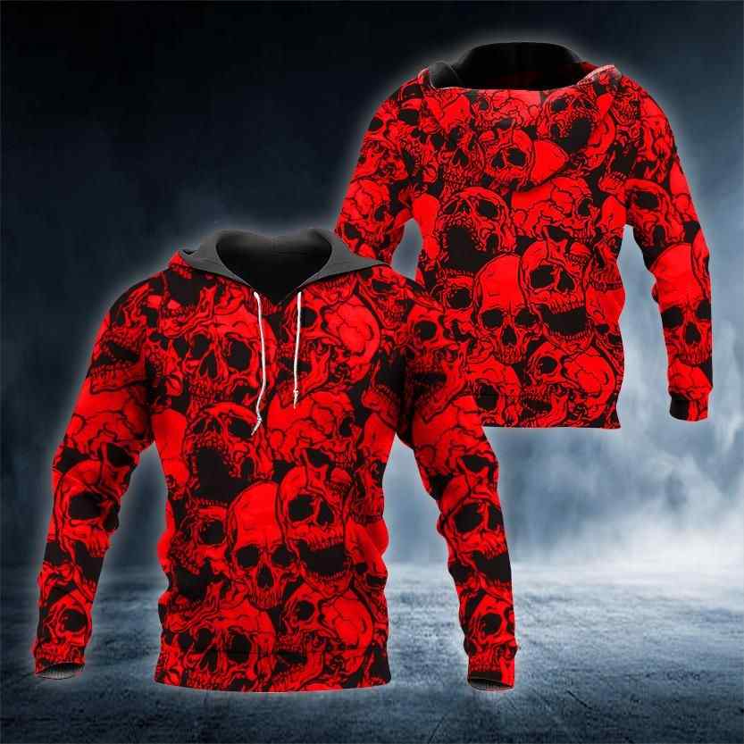 Head Blood Pattern Skull Unisex Size Hoodies