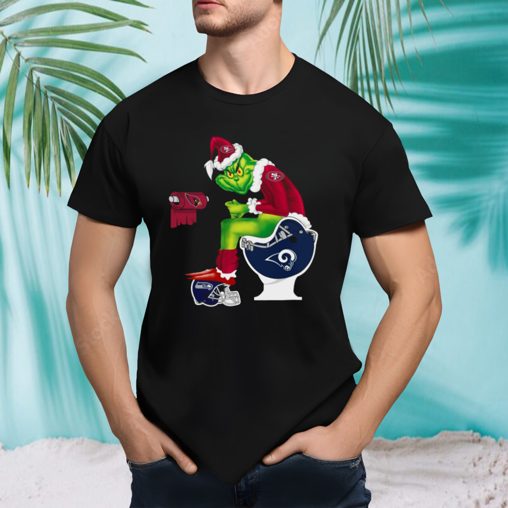 San Francisco 49ers Grinch Los Angeles Rams Toilet Seattle Seahawks Helmet T-Shirt