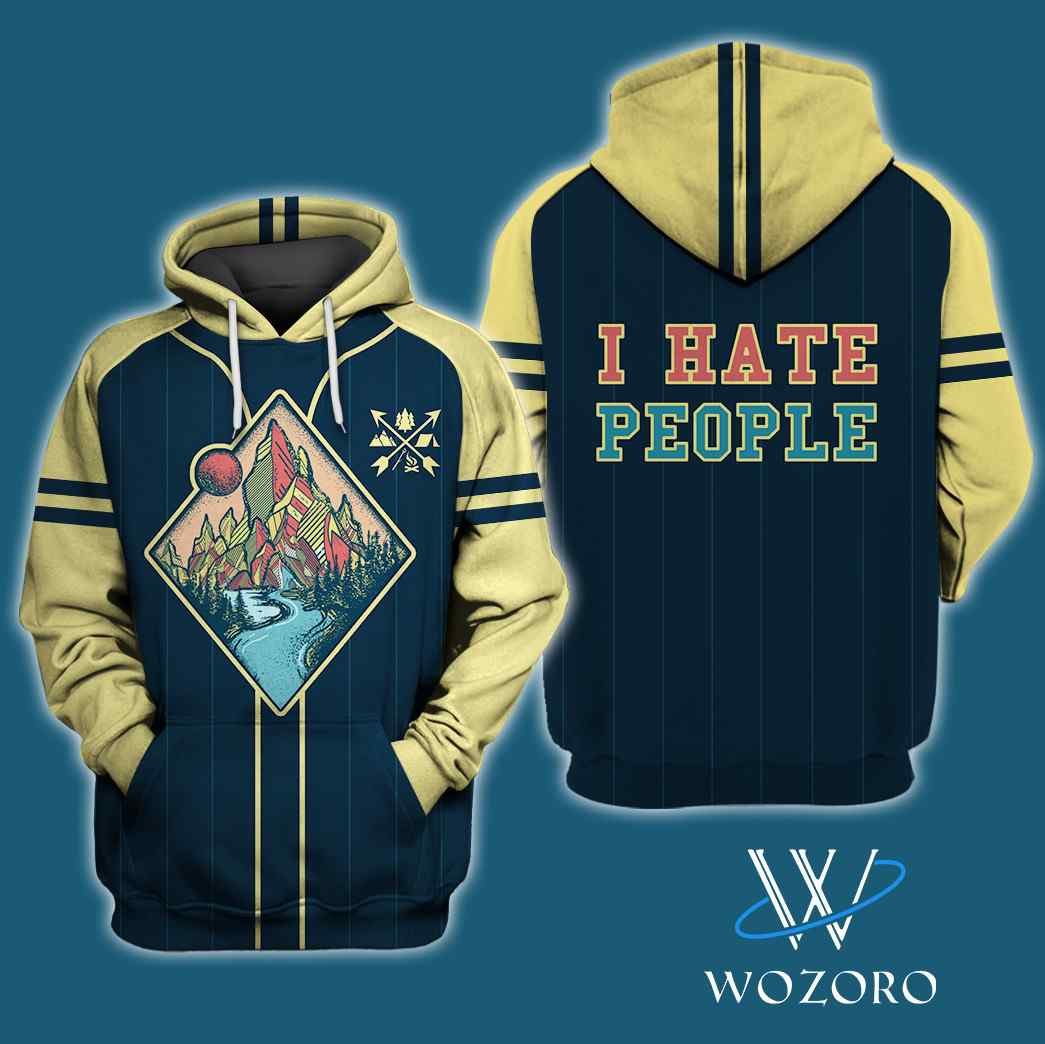 I Hate People River Mountain Camping Hoodie