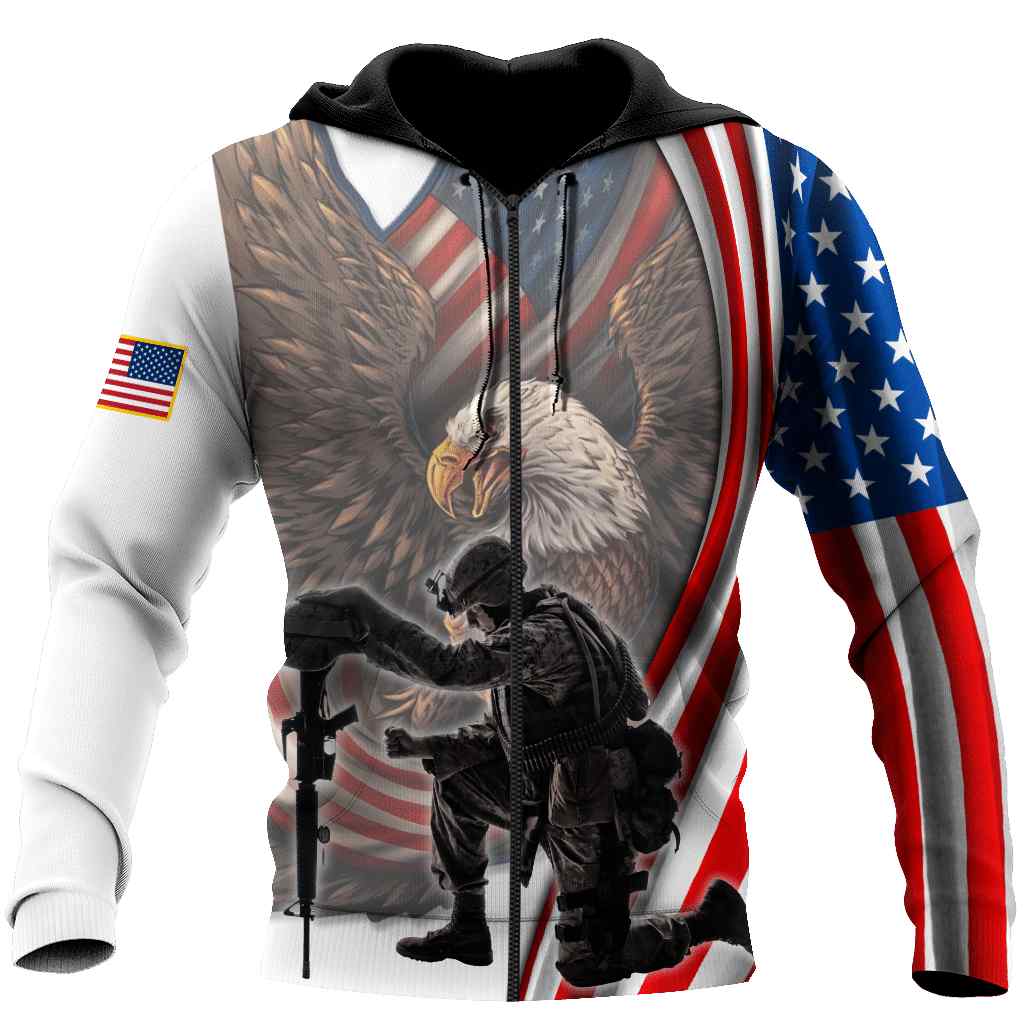 If You Haven't Risked Coming Home Under A Flag US Veteran All Over Print US Unisex Size Zip up Hoodie