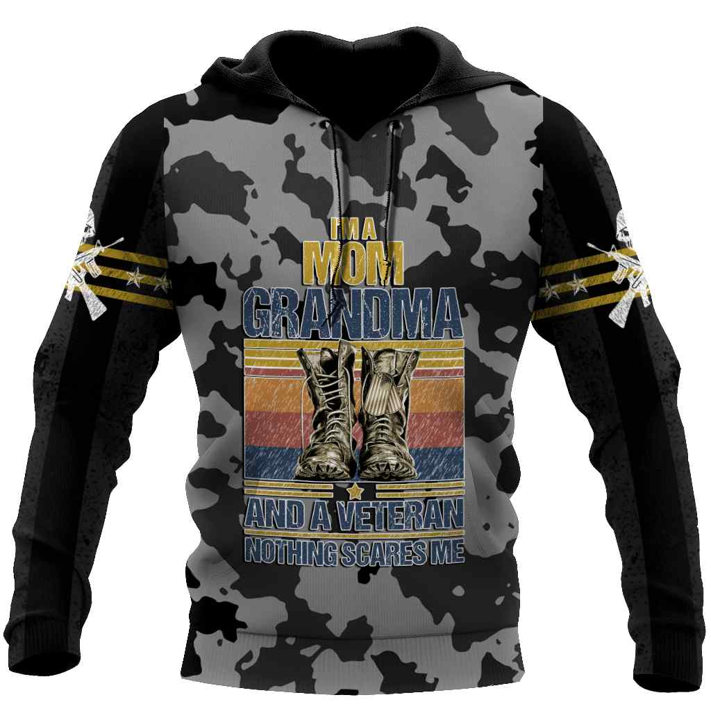 I'm a Mom Grandma and a veteran All Over Printed US Unisex Size Hoodie