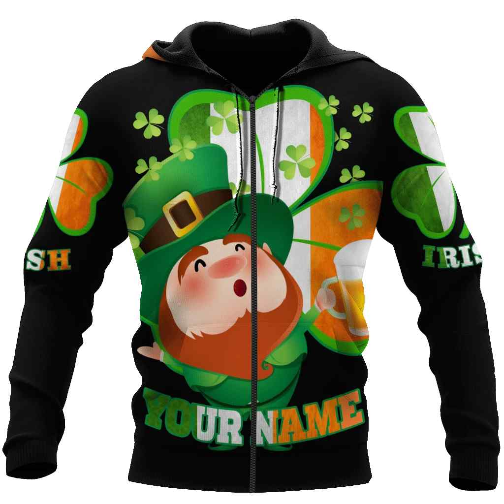 Irish All Over Printed Unisex Hoodie Saint Patrick's Day Black Ver