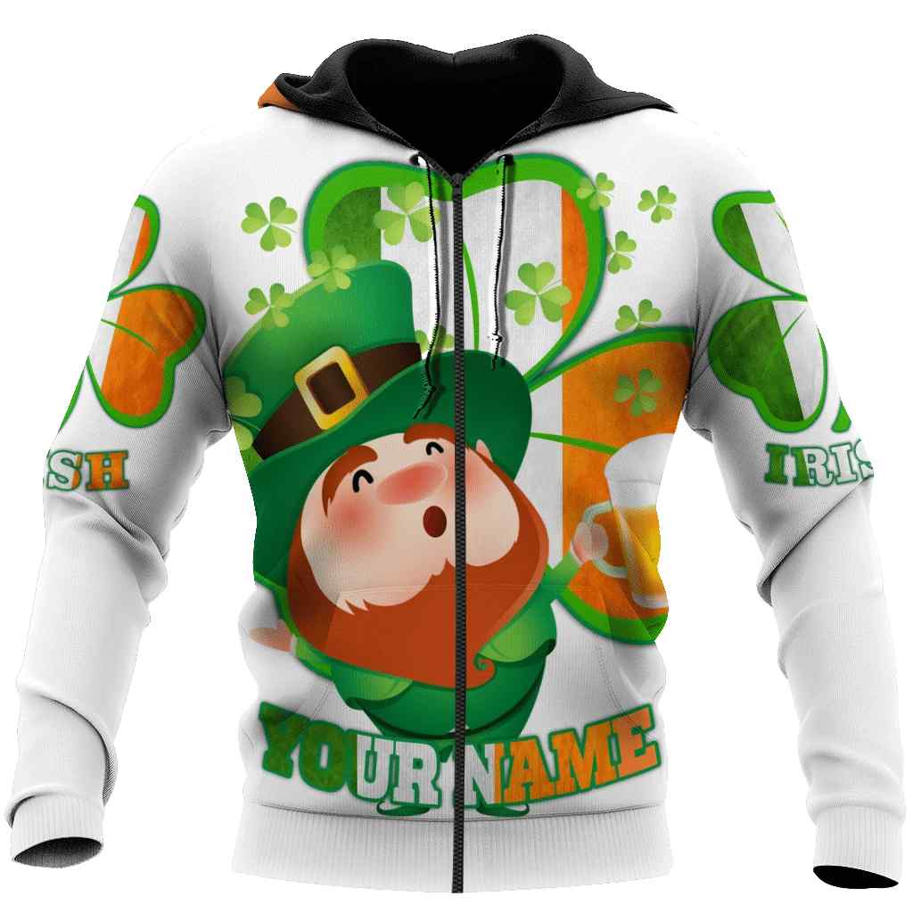 Irish All Over Printed Unisex Hoodie Saint Patrick's Day White Ver