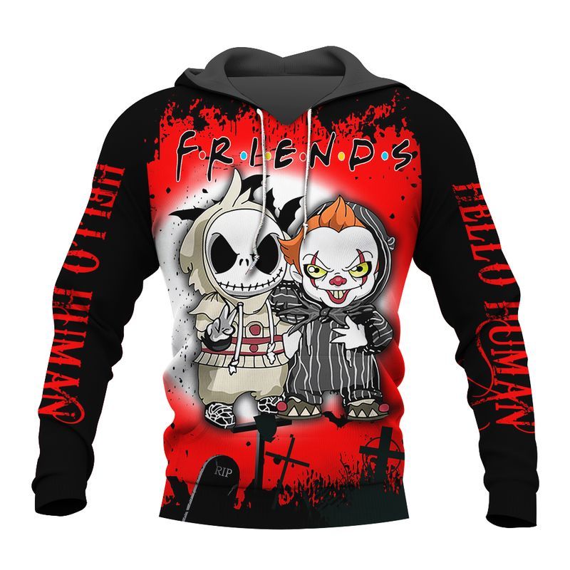 Jack Skellington Skull Friends Over Print 3d Zip Hoodie