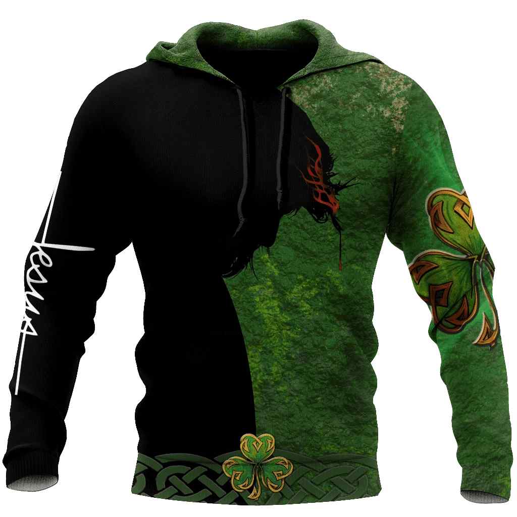 Jesus Irish Saint Patrick's Day All Over Printed Unisex Hoodie