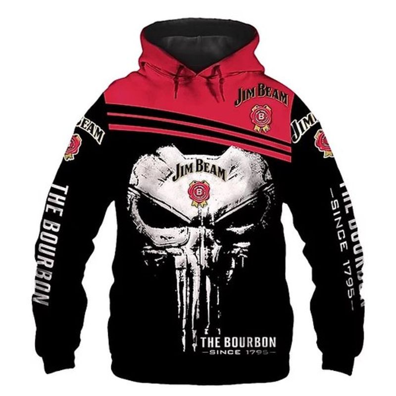 Jim Beam Punisher White Logo The Bourbon Since 1795 3d Hoodie