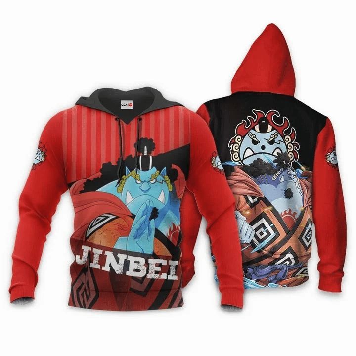 Jinbei One Piece Anime Manga 3d Zip Hoodie