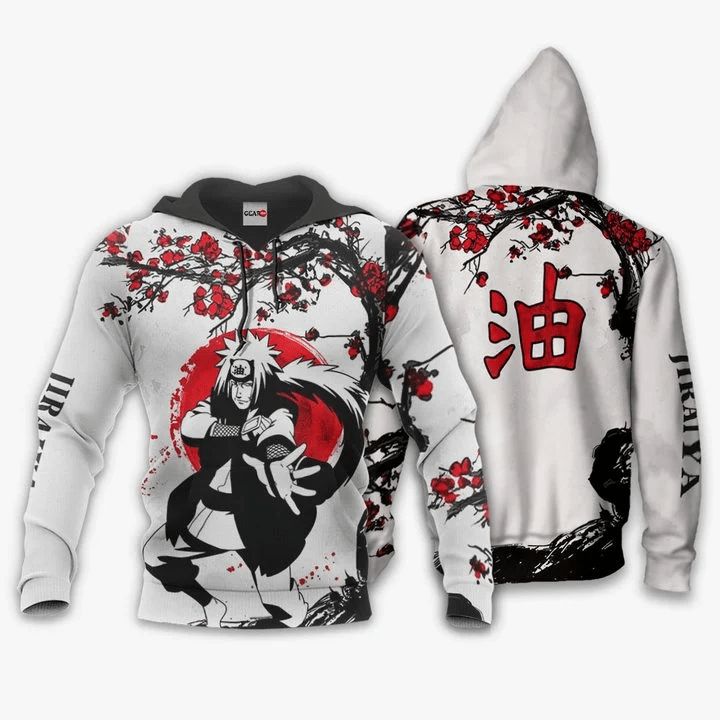 Jiraiya Anime Manga Naruto For All 3d Zip Hoodie