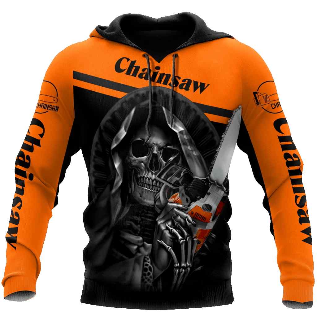 Logger Skull Chainsaw Unisex Hoodie TNA