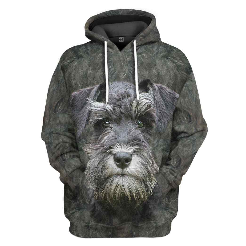 Miniature Schnauzer Dog Front And Back Hoodie For Dog Lovers