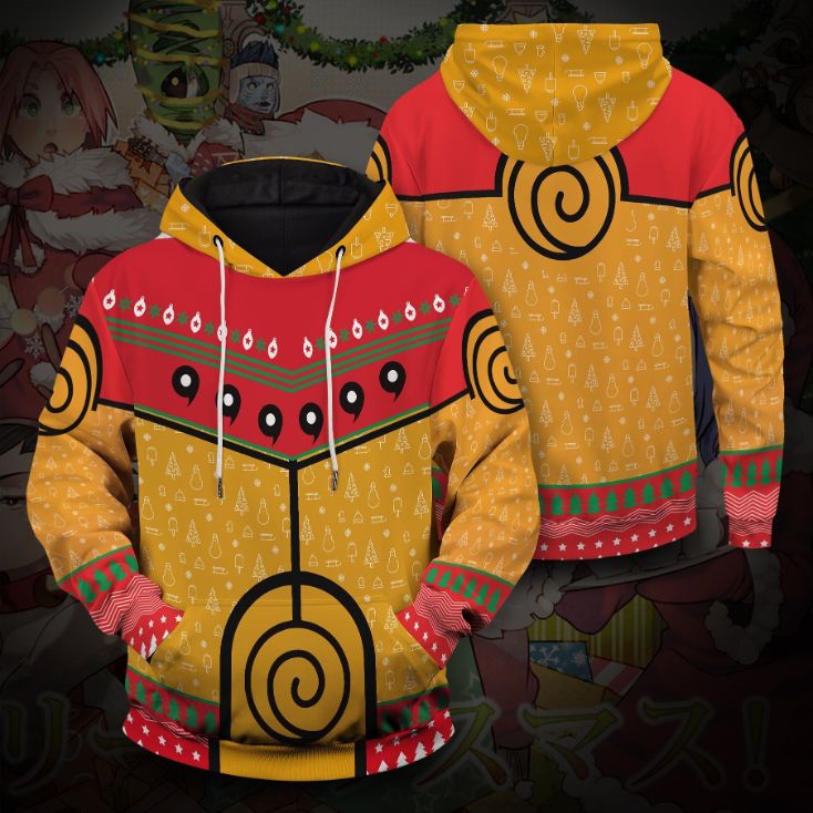 Nine Tails Christmas Chakra Unisex All Over Print 3D Hoodie