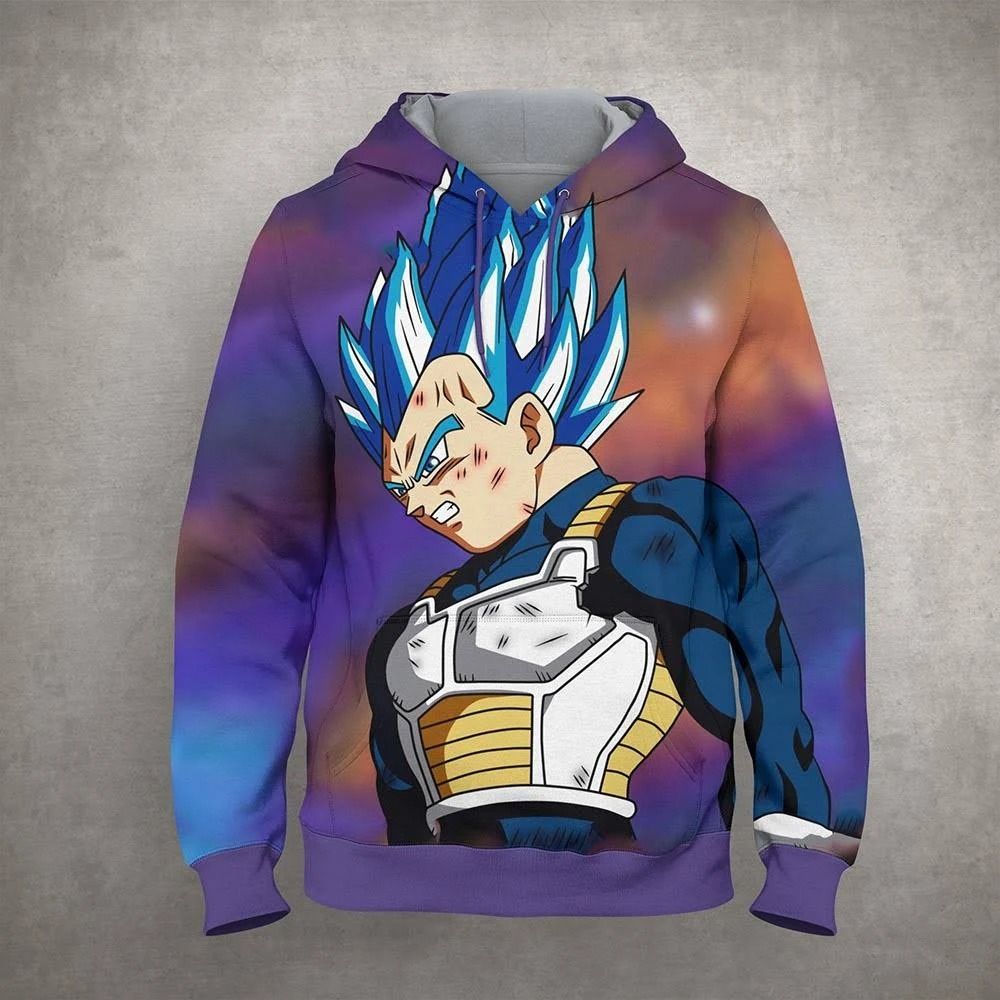 Vegeta Blue Saiyan Cartoon Dragon Ball Anime Manga 7over Print 3d Zip Hoodie