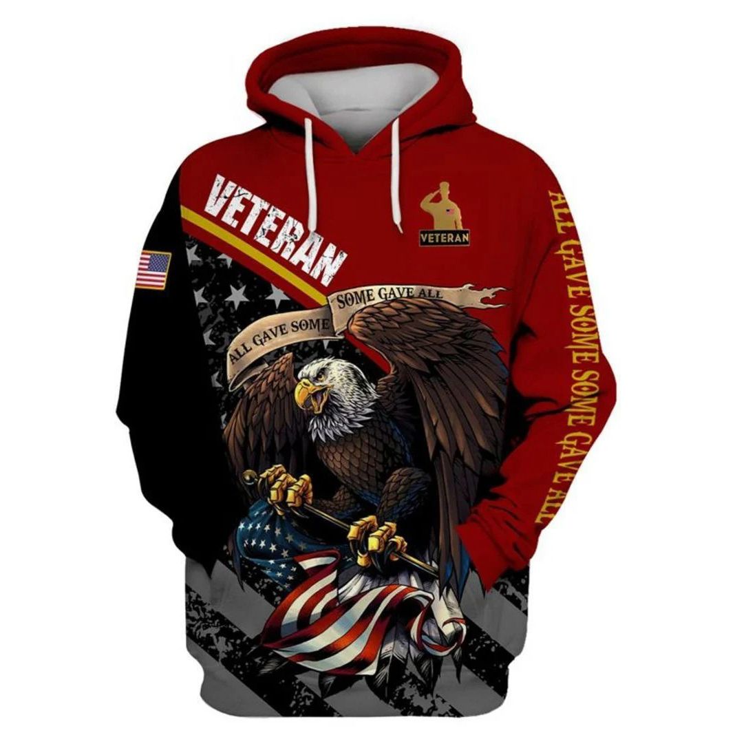 Veteran Day All Gave Some Some Gave All Eagle American Flag 3d All Over Printed Hoodie