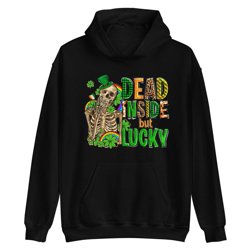Dead Inside But Feeling Lucky St Patricks Day T-Shirts For Womens