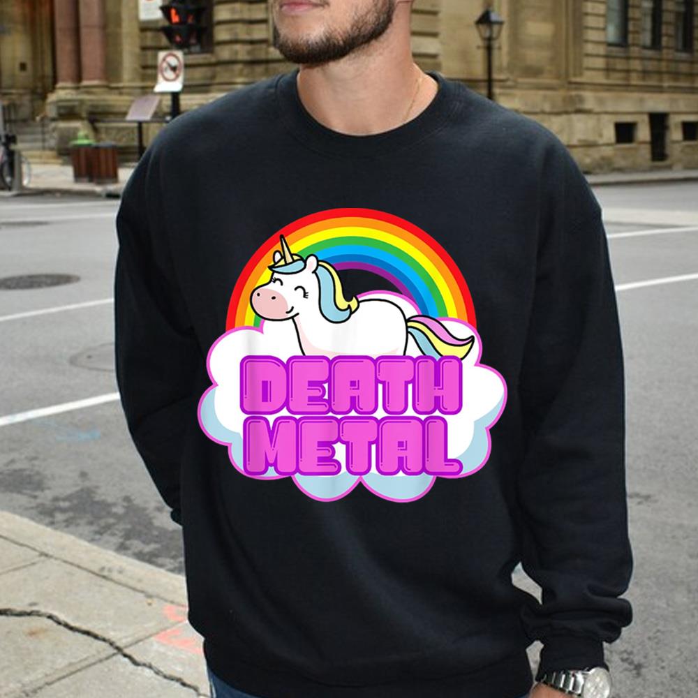 Death Metal Shirts Funny Unicorn Rainbow Death Metal T-Shirt