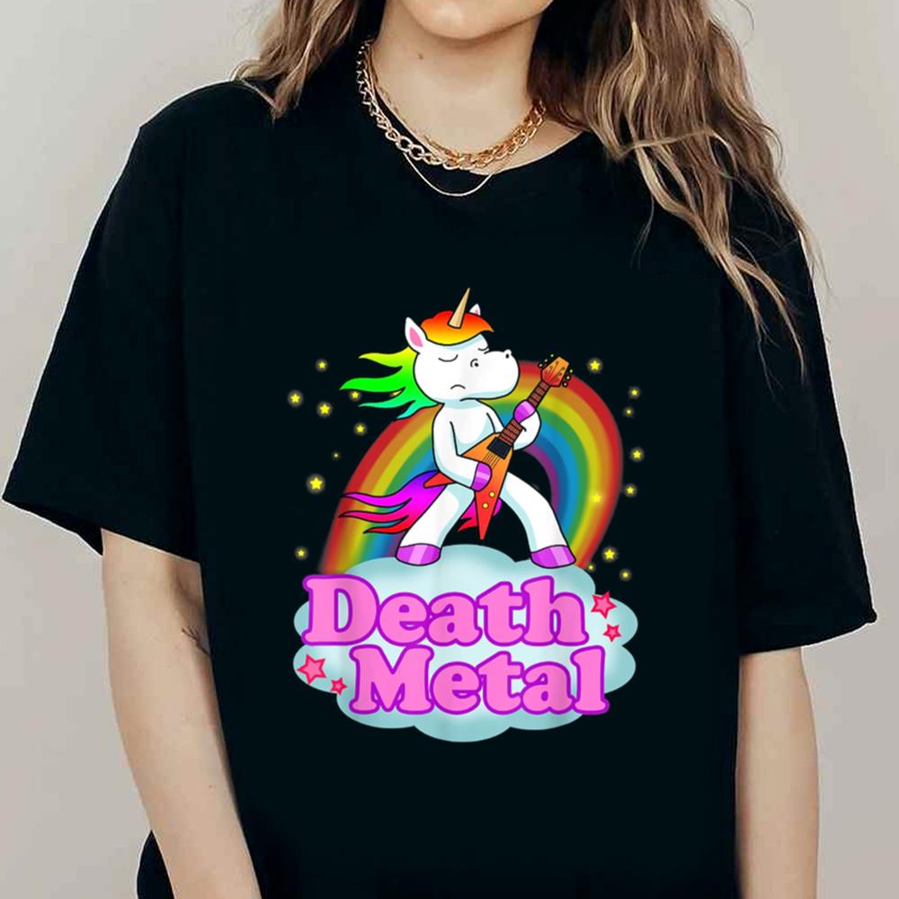Death Metal Shirts Unicorn Rainbow Heavy Death Metal T-Shirt