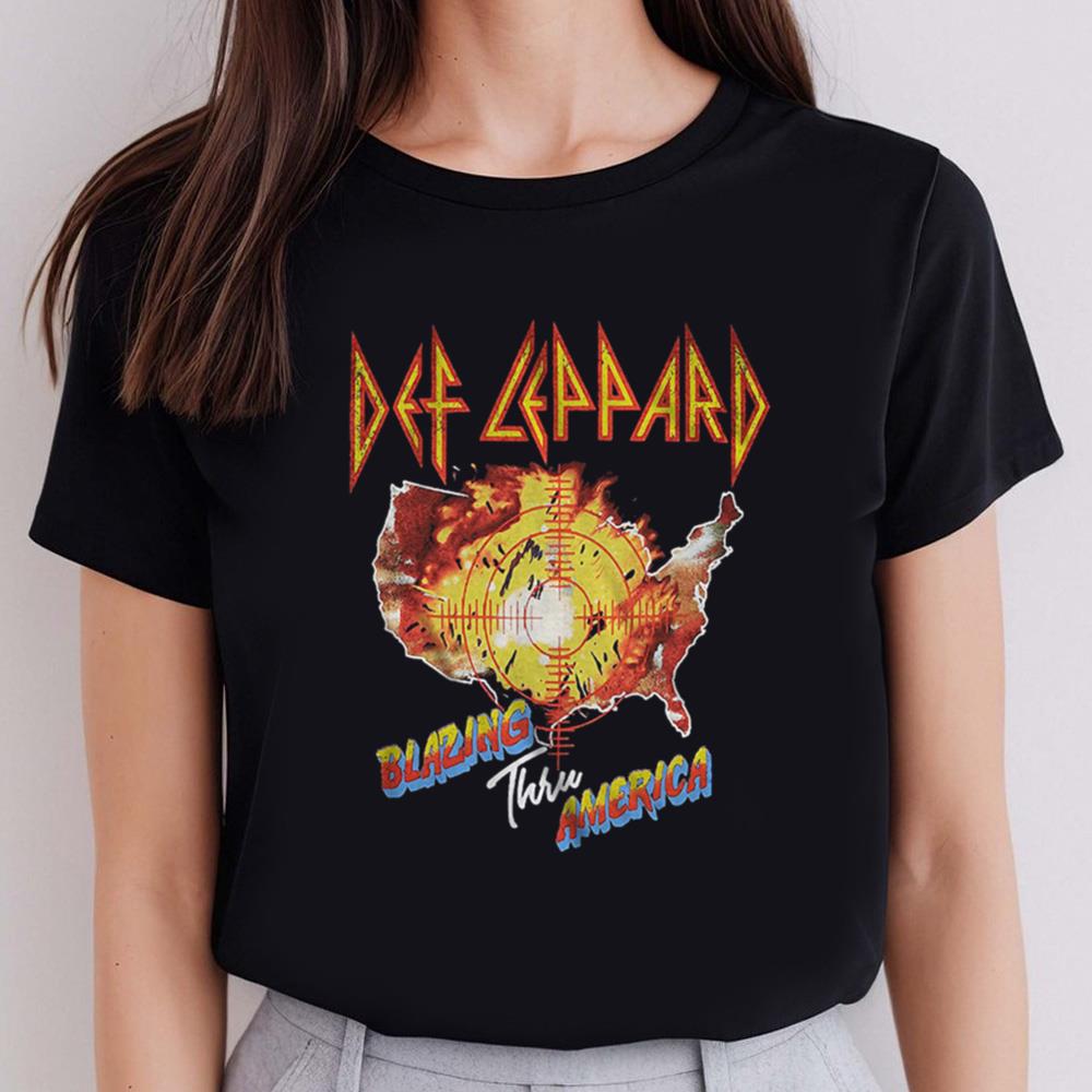 Def Leppard T-Shirt Blazing Thru America Tour Def Leppard Shirt