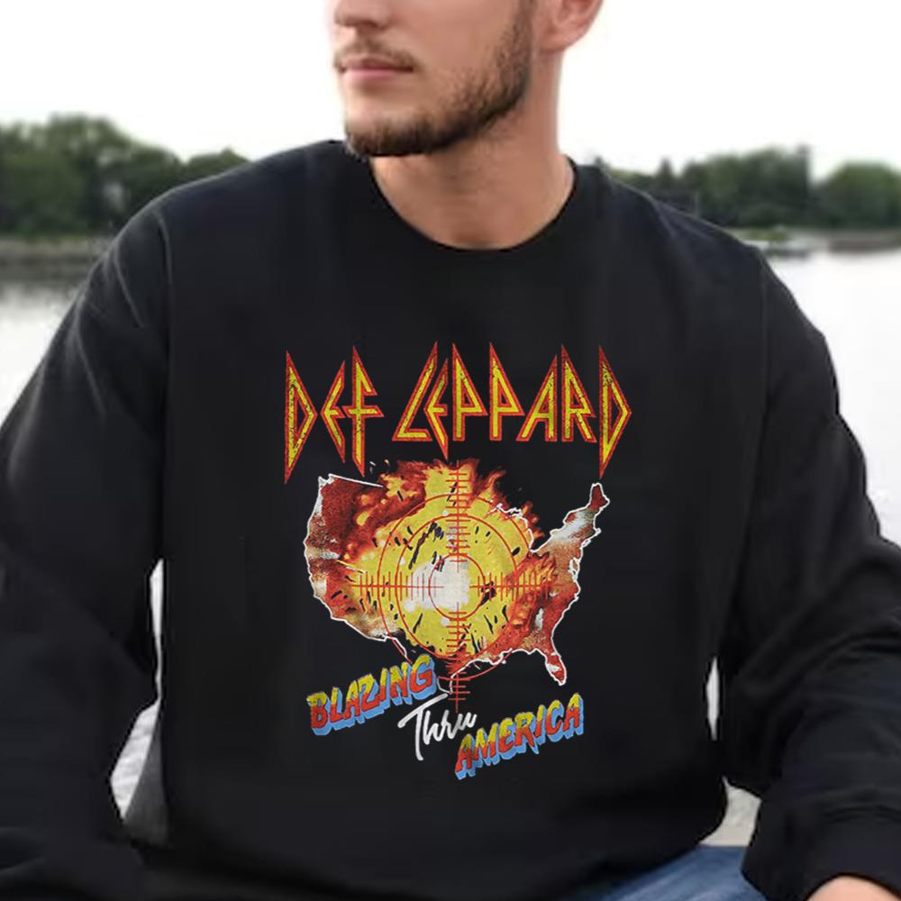 Def Leppard T-Shirt Blazing Thru America Tour Def Leppard Shirt 3 Def Leppard T-Shirt Blazing Thru America Tour Def Leppard Shirt
