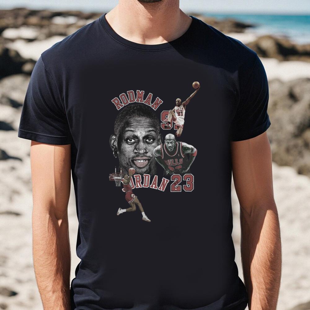 Dennis Rodman Bulls 91 &amp Michael Jordan 23 Vintage T-Shirt