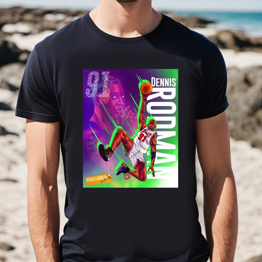 Dennis Rodman Graphic Art T-Shirt 1 Dennis Rodman Graphic Art T-Shirt