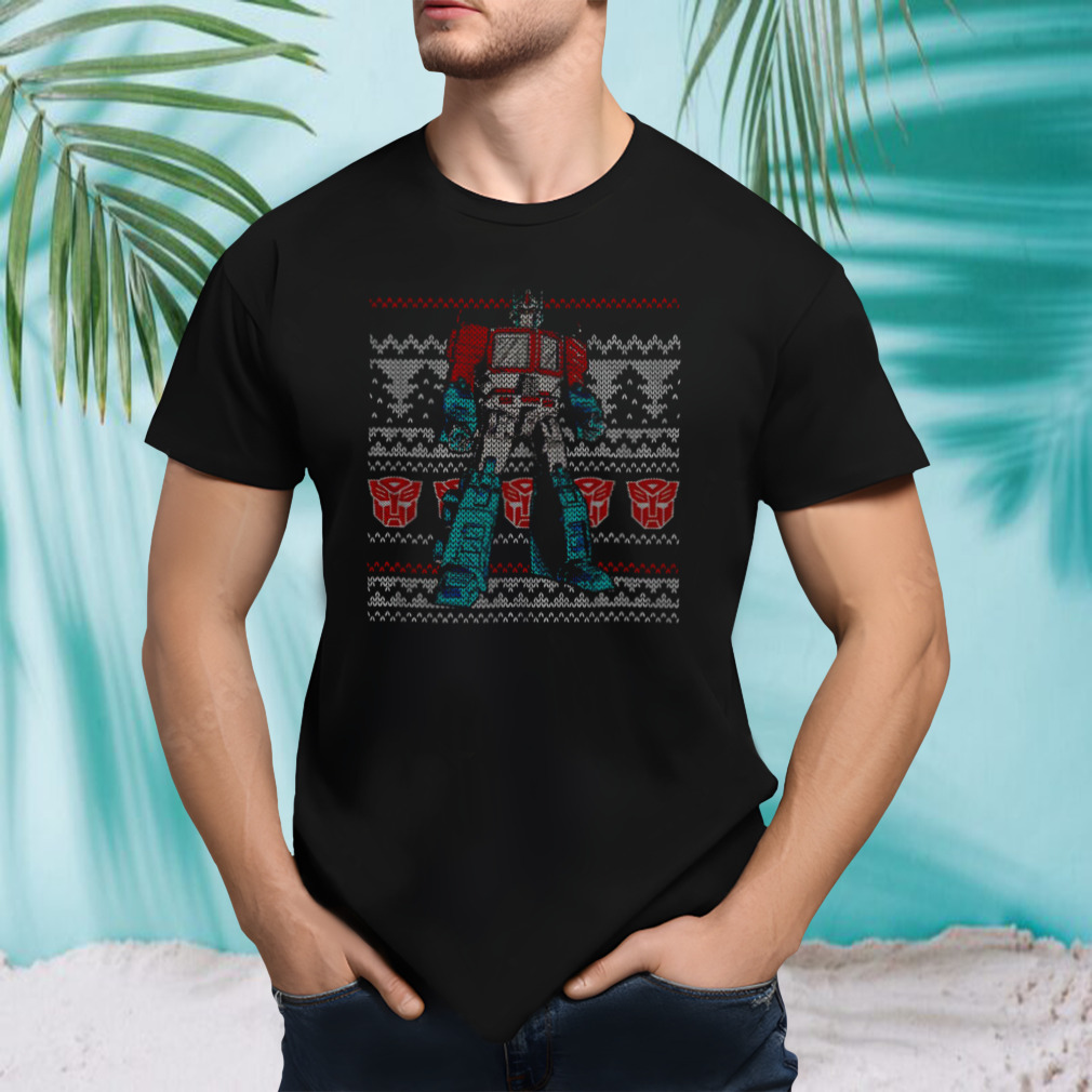 Optimus Prime Faux Christmas Transformers shirt