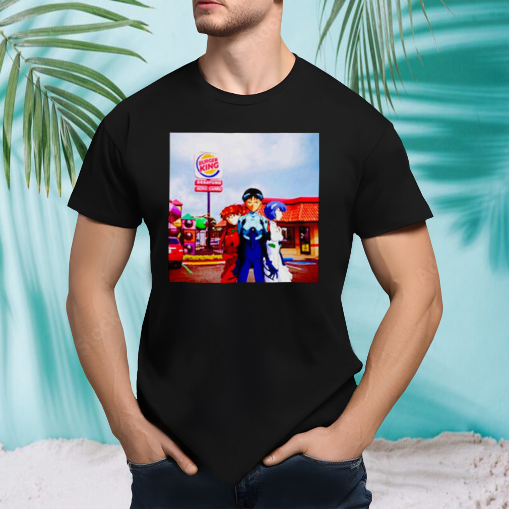 Rei Asuka Shinji Neon Genesis Evangelion Burger King Meme shirt
