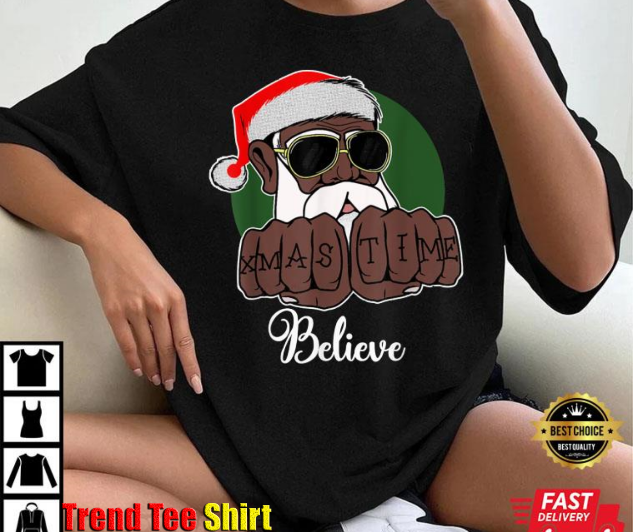 African Santa Kwanzaa Clauz Christmas Believe T-Shirt