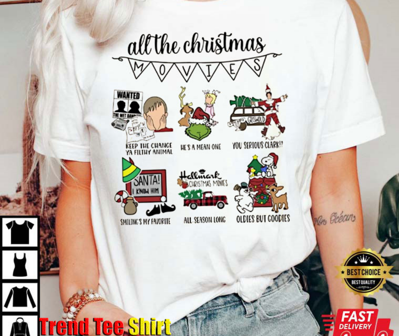 All Christmas Movie, Family Matching Christmas Best  T-Shirt