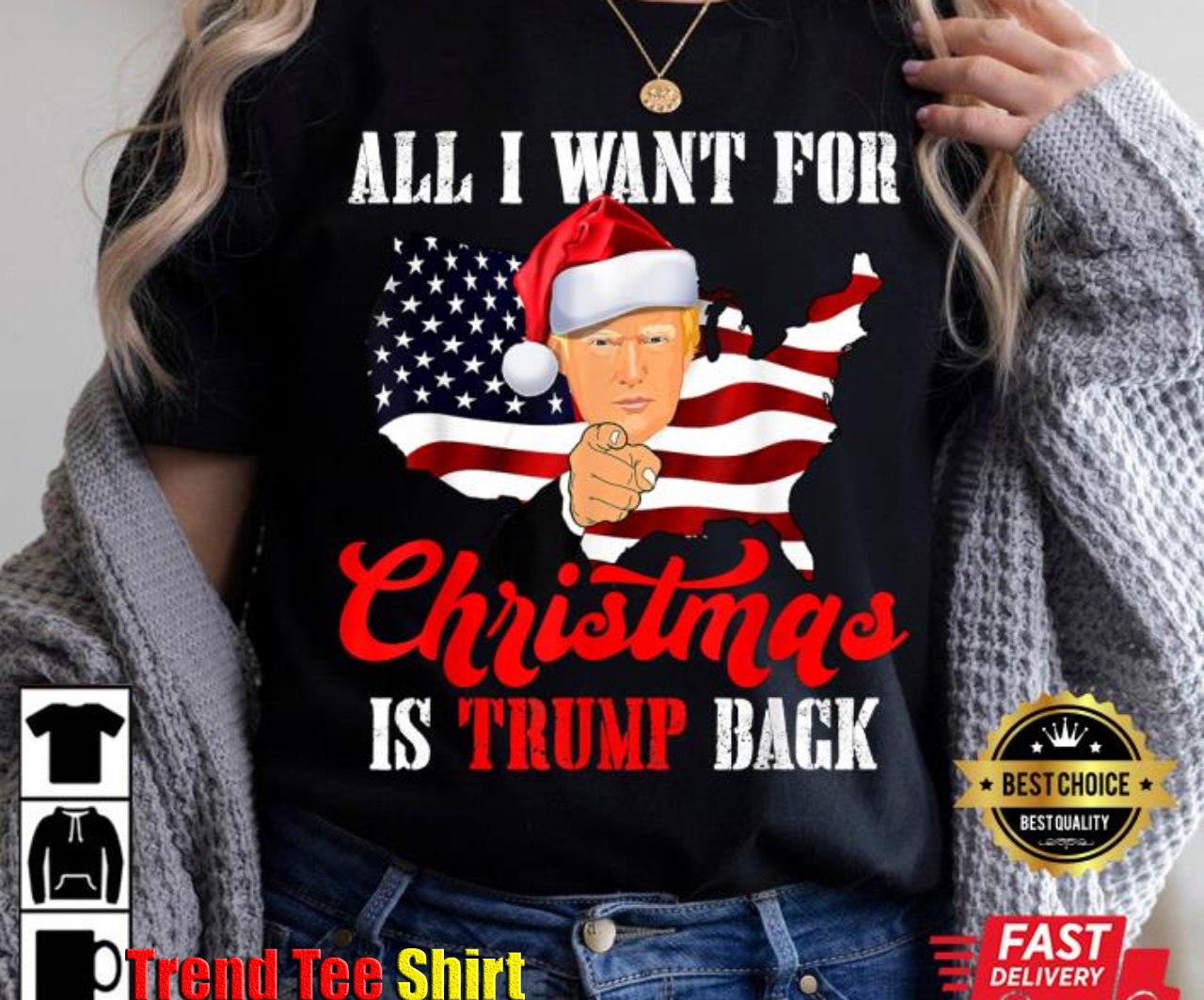 All I Want For Christmas Is Trump Back And New President T-Shirt