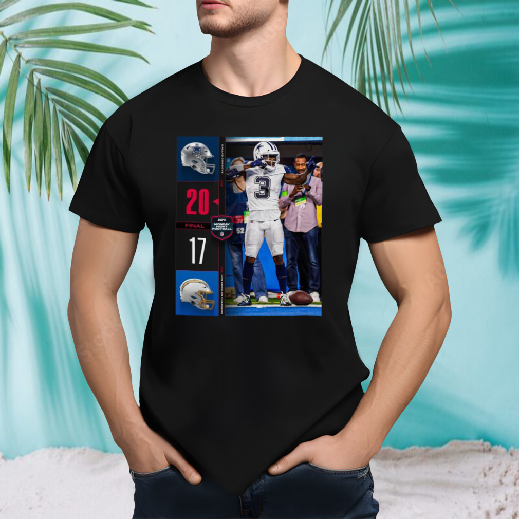 Dallas Cowboys Wins 20 – 17 Los Angeles Chargers Nfl 2023 Espn Monday Night Football Final Score Shirt