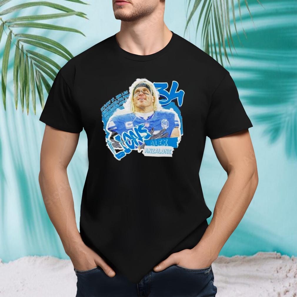 Alex Anzalone Football Paper Detroit Lions T-Shirt