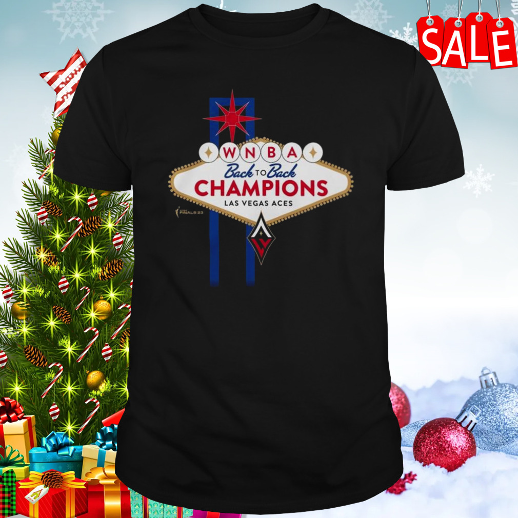 Back To Back Champions Las Vegas Aces Wnba Finals 2023 Champions Welcome To Vegas Stadium Essentials T-shirt