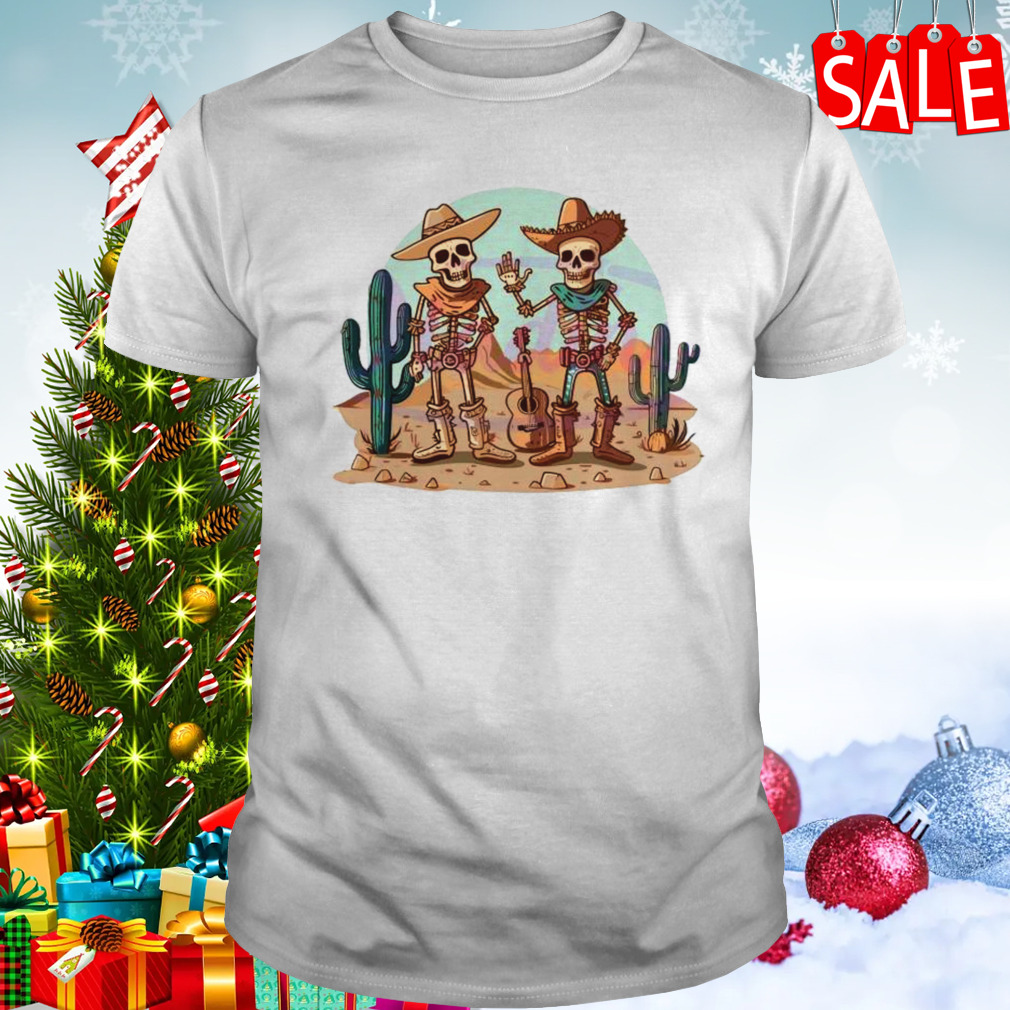 Howdy Cowboy Skeleton Cactus Vintage Shirt