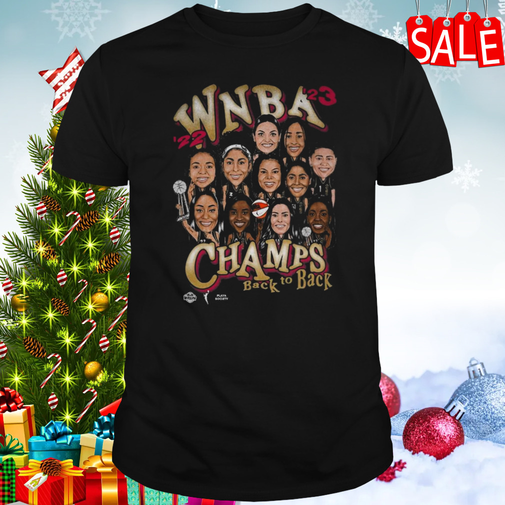 Las Vegas Aces Playa Society Back-to-back Wnba 2022 – 2023 Finals Champions Roster T-shirt