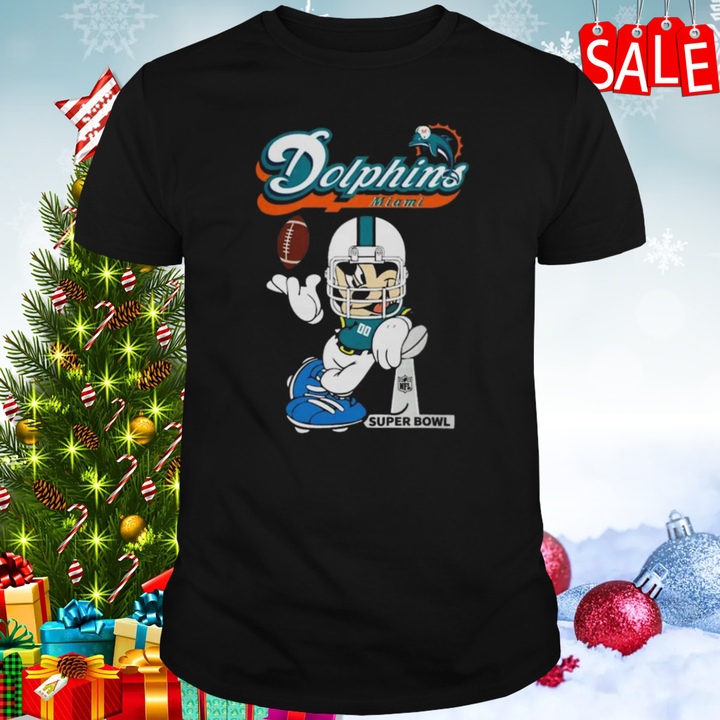 Mickey Mouse X Miami Dolphins Disney Inspired Super Bowl Football T-shirt