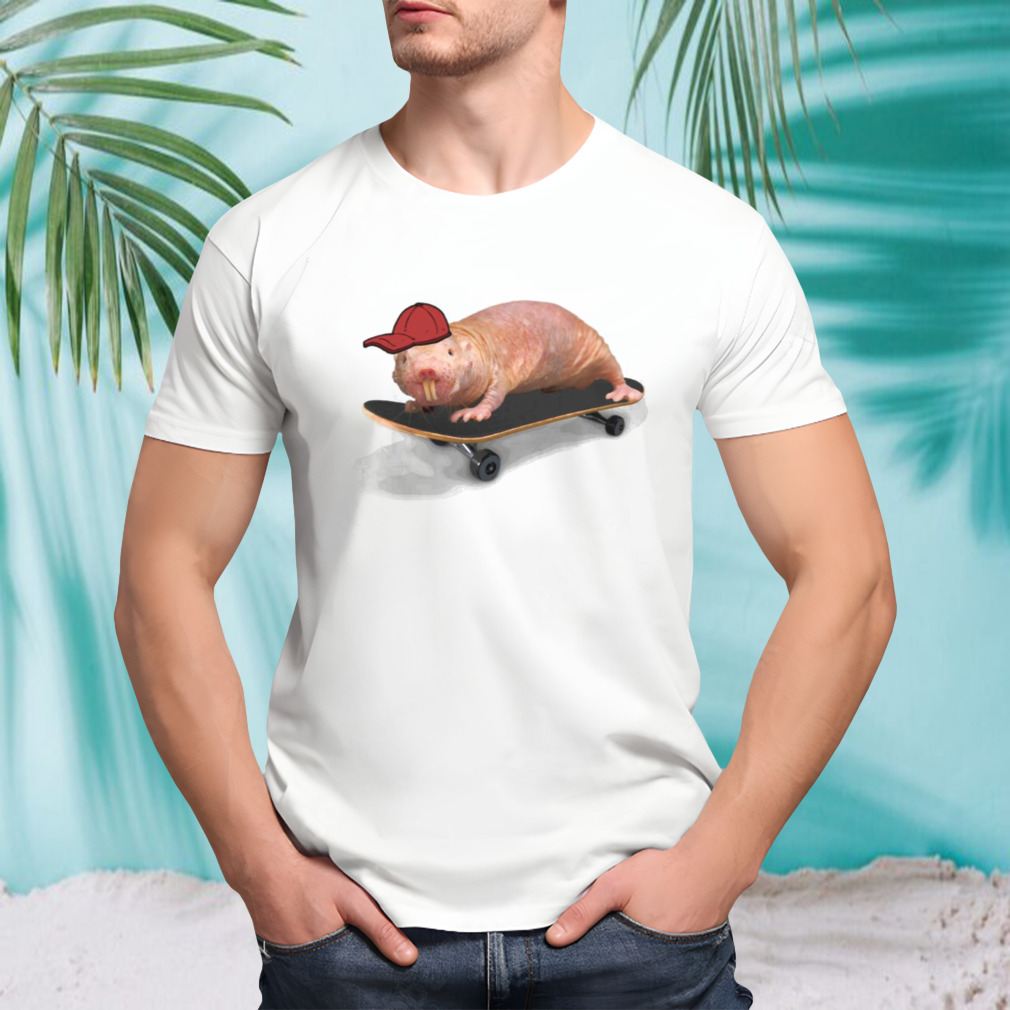 Wanna Go Skateboards Skater Naked Mole Rat shirt