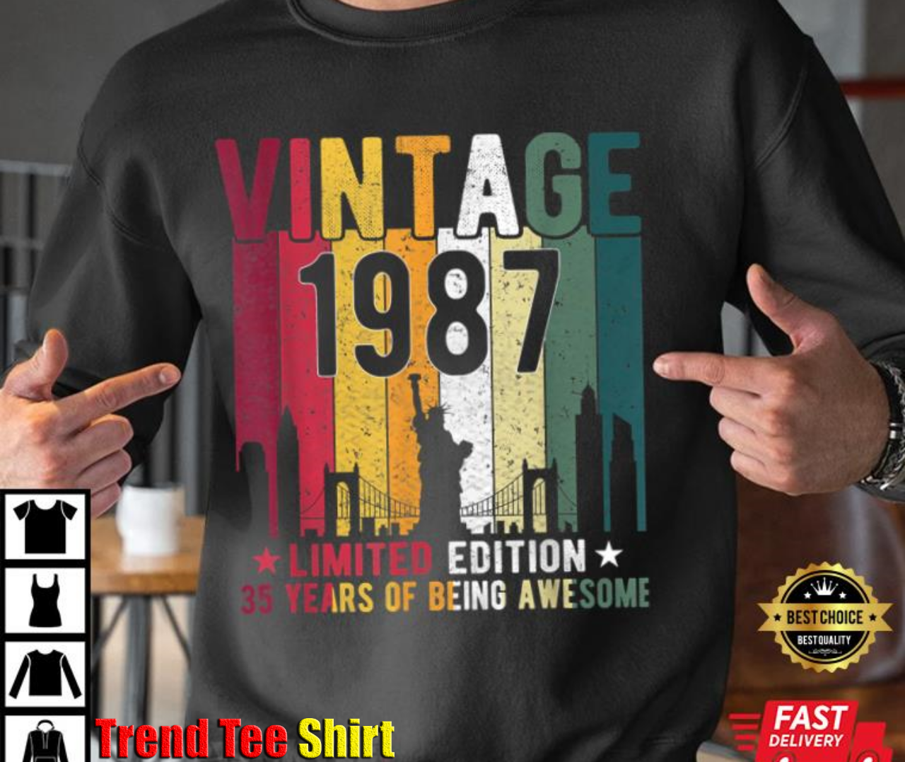 35 Year Old Gifts Vintage 1987 Limited Edition 35th Birthday T-Shirt