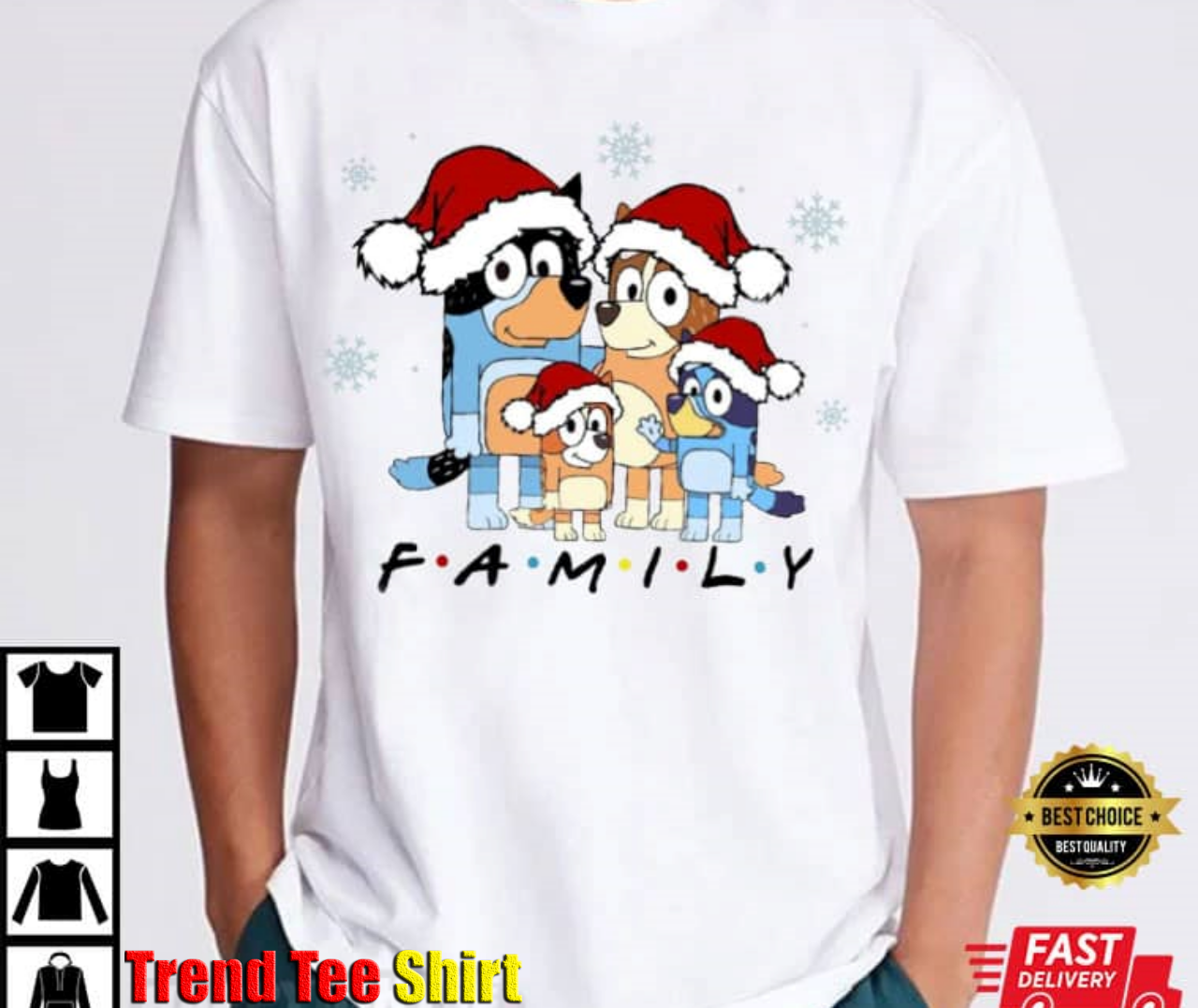 Bluey Family Christmas Party T-Shirt